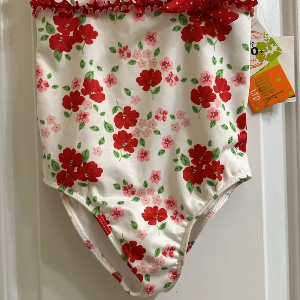 Penelope Mack Hibiscus Print One Piece Swimsuit NEW Size 6